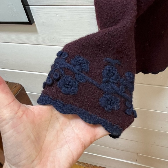 ❣️LAURA PETITES Burgundy Vintage Wool Cardigan - Size S - Picture 7 of 8